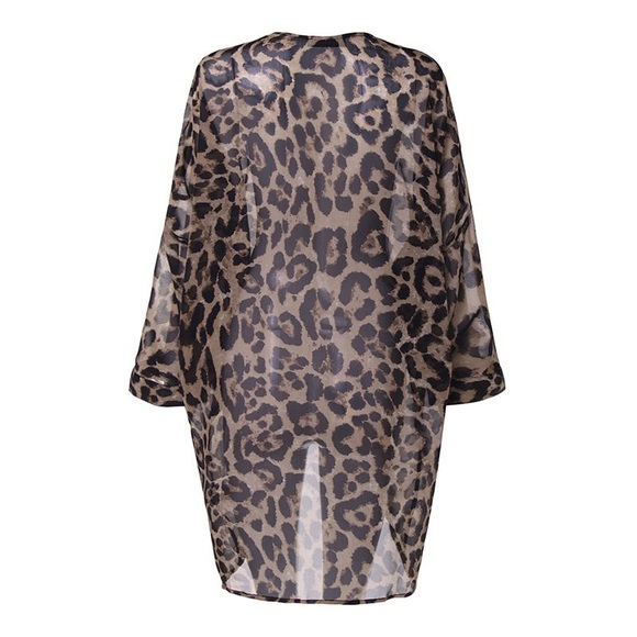 LAST ONE • Leopard Animal Print Beach Cover Kimono - Picture 5 of 7